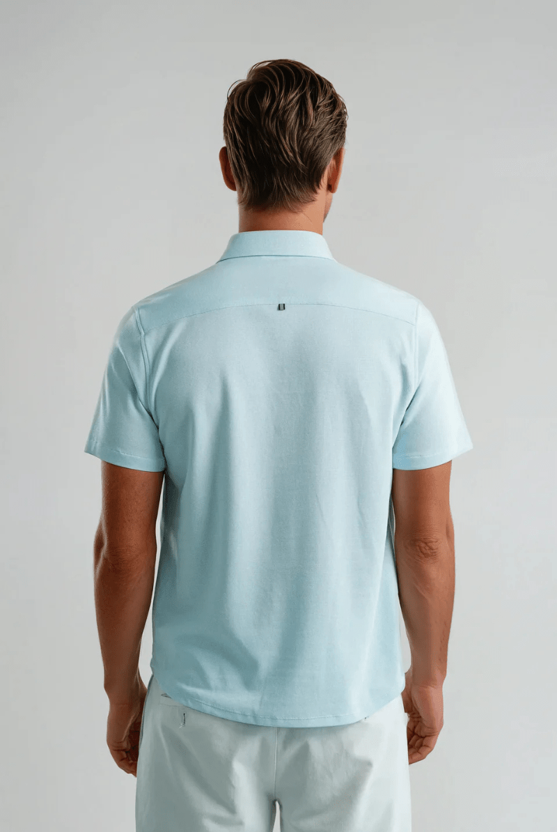 2 Tone Pique Short Sleeve - Stone Rose - Archery Close