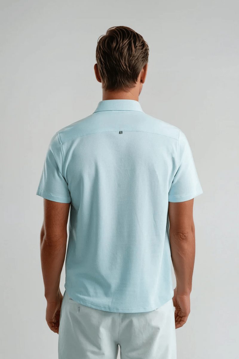 2 Tone Pique Short Sleeve - Stone Rose - Archery Close