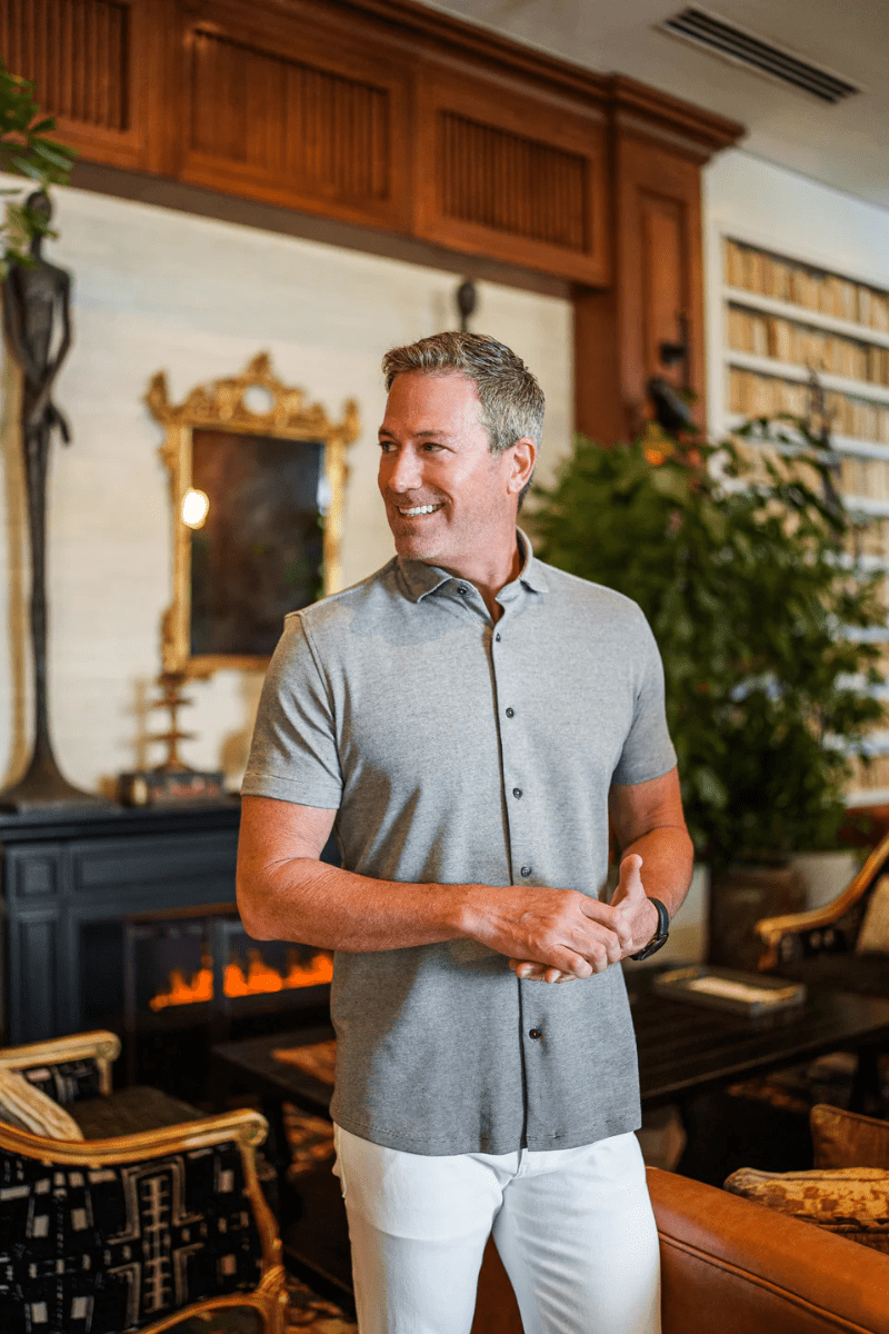 2 Tone Pique Short Sleeve - Stone Rose - Archery Close