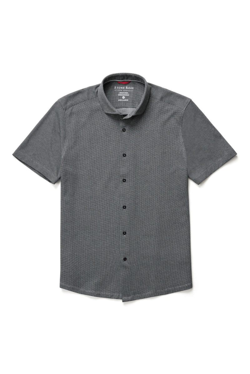 2 Tone Pique Short Sleeve - Stone Rose - Archery Close