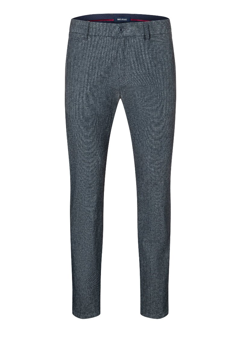 Gray patterned pants on a white background