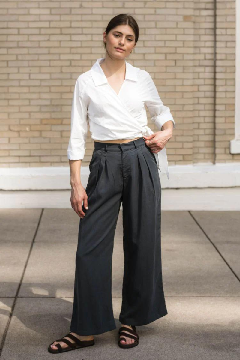 Pants - Natalie Busby - Wide Leg Trouser in Solstice - Archery Close