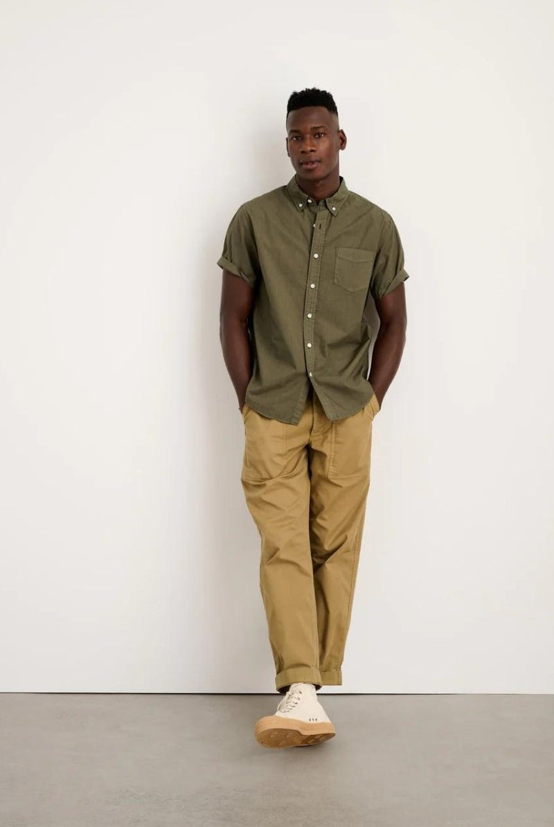 Alex Mill Short Sleeve Mill Shirt in Paper Poplin - Archery Close Men's