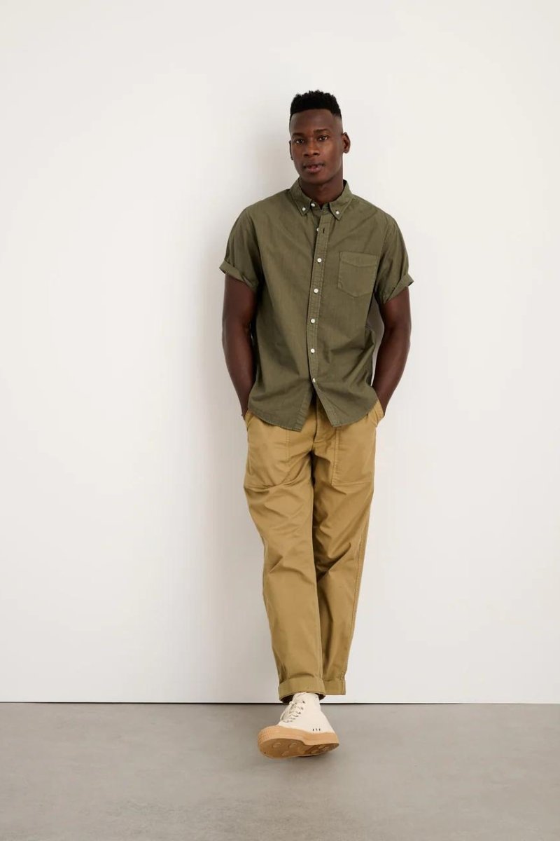 Alex Mill Short Sleeve Mill Shirt in Paper Poplin - Archery Close Men's