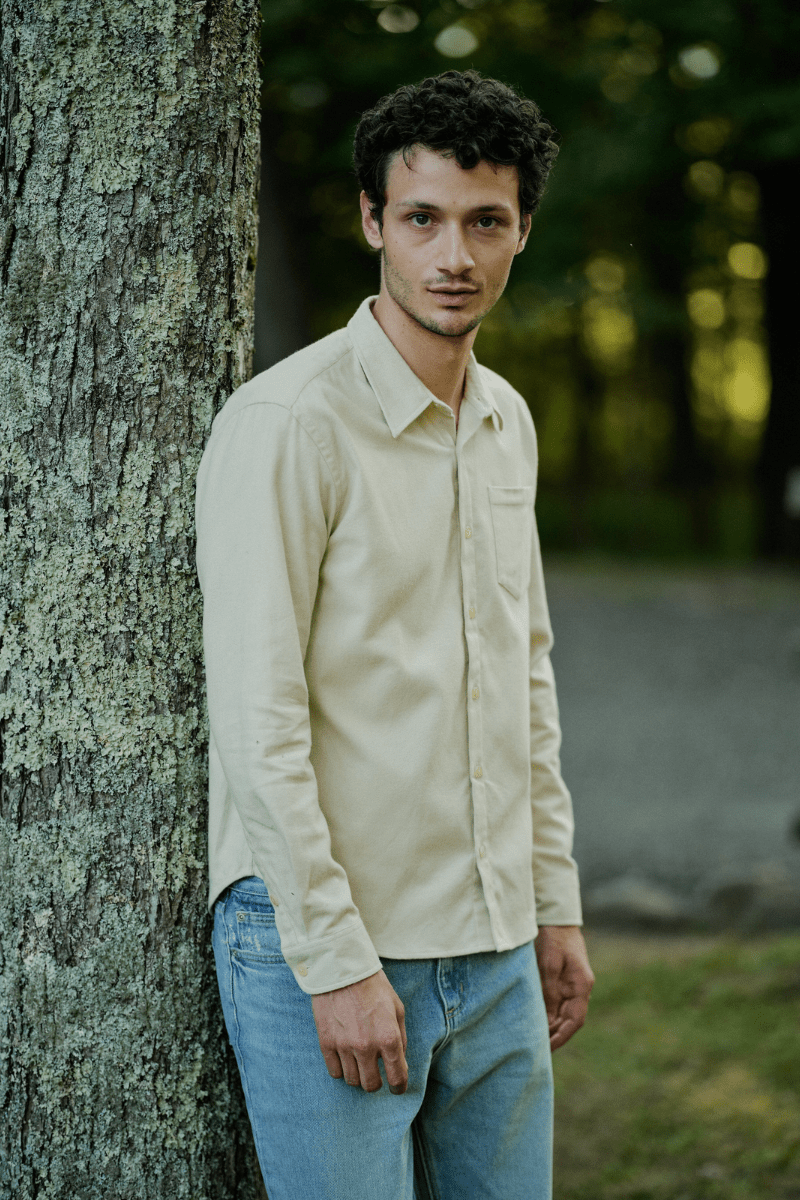 Shirts & Tops - Road to Nowhere Clothing - Accord Shirt - Organic Cotton Flannel in Salt - Archery Close