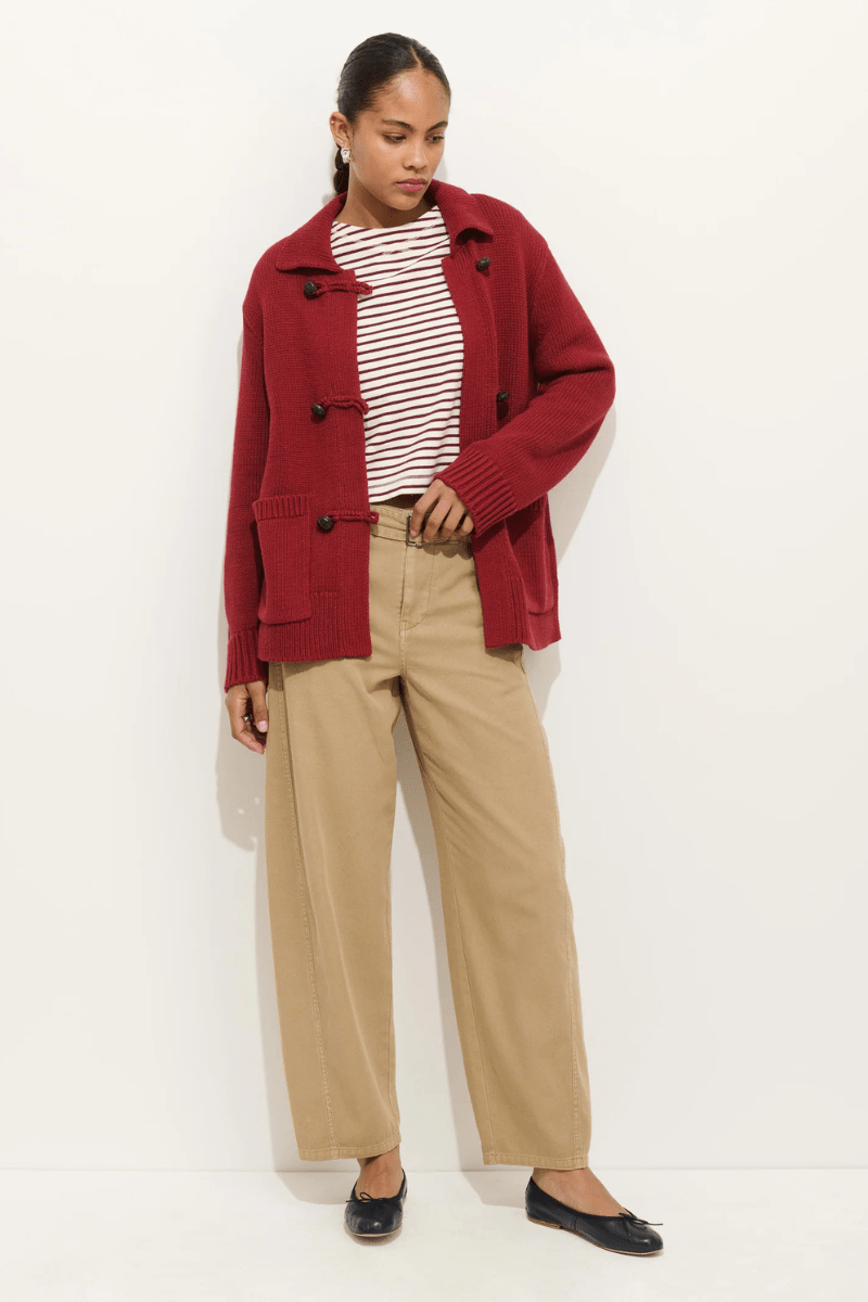 Sweater - Alex Mill - Agnes Sweater Jacket in Mahogany - Archery Close