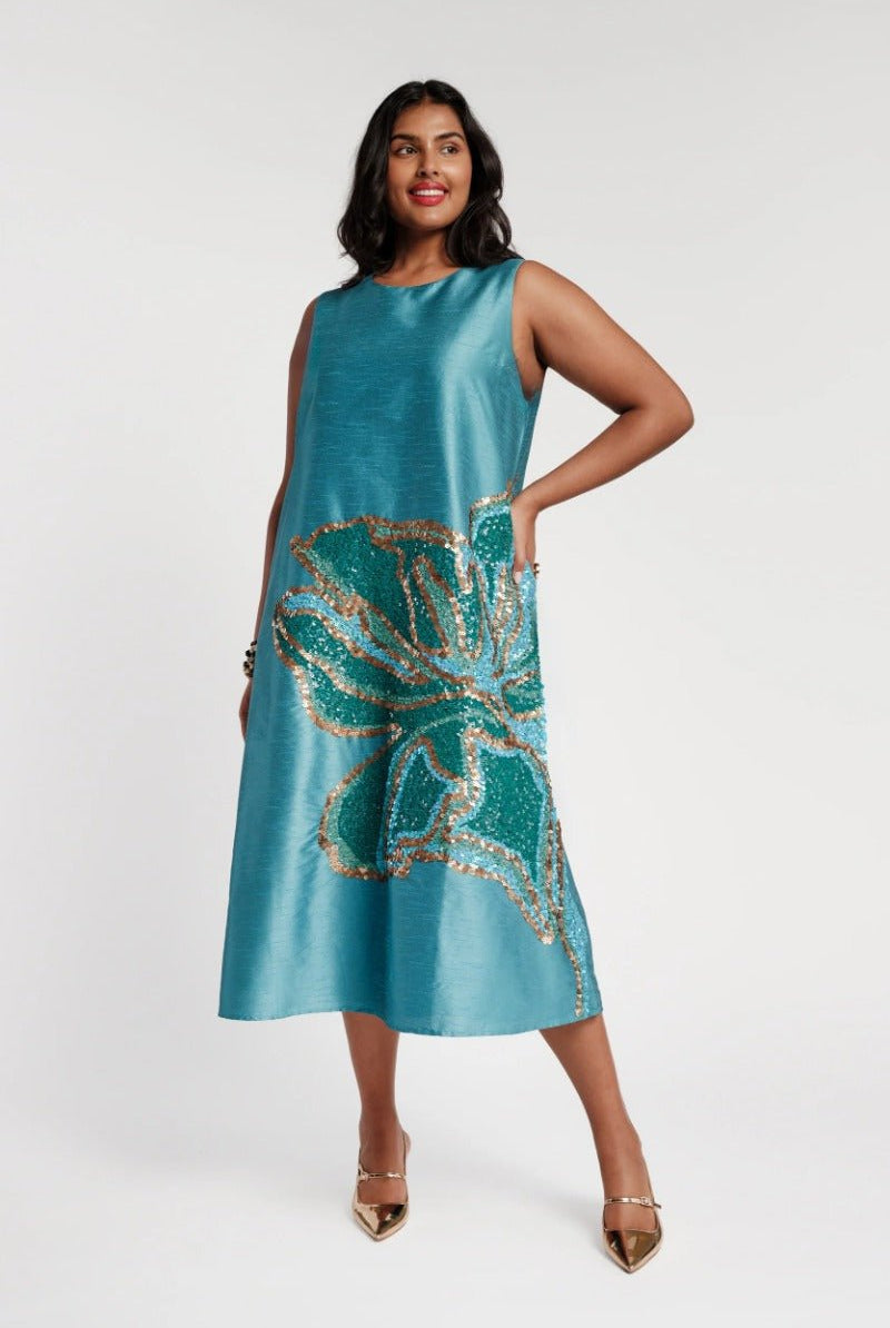 Frances Valentine Alice Midi Dress - Teal