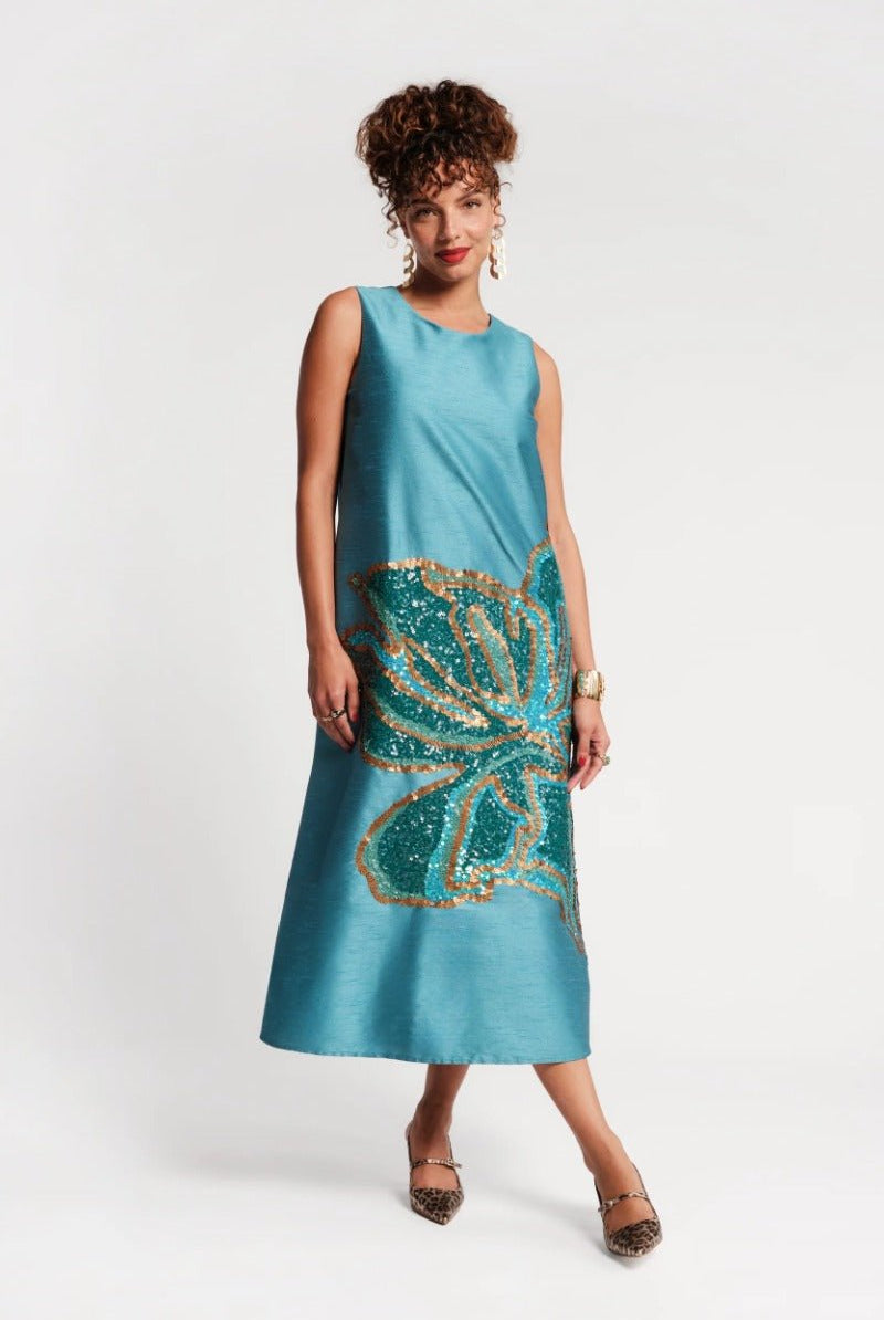 Frances Valentine Alice Midi Dress - Teal