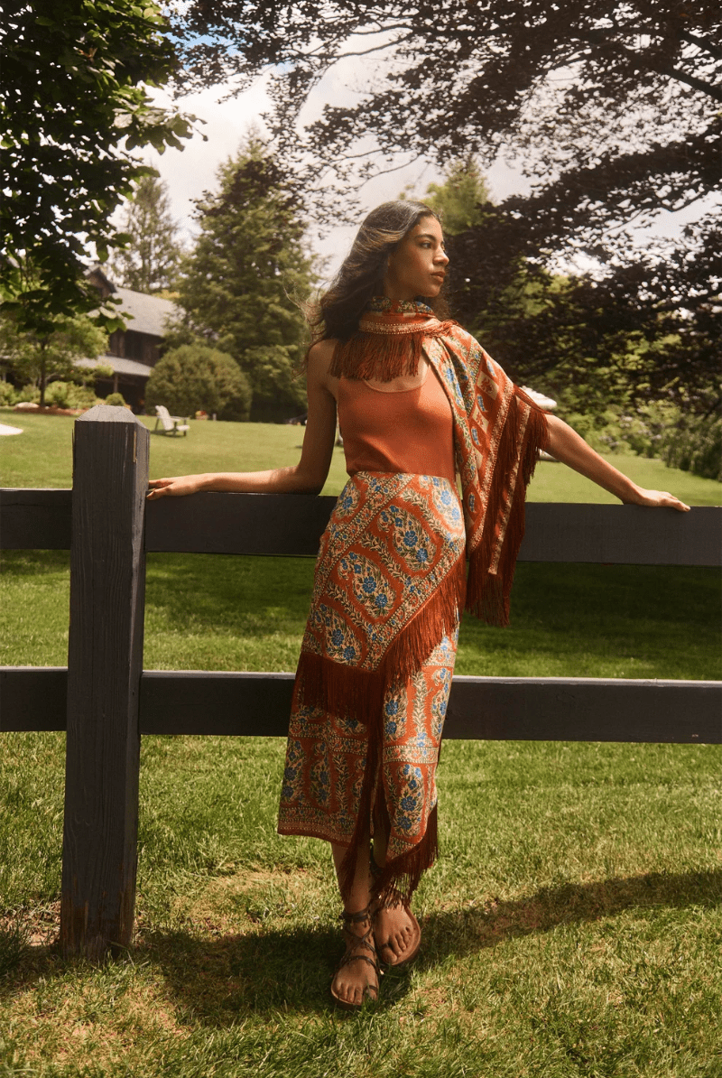 Skirts - Hunter Bell - Allyne Skirt in Amber Glen Brown - Archery Close