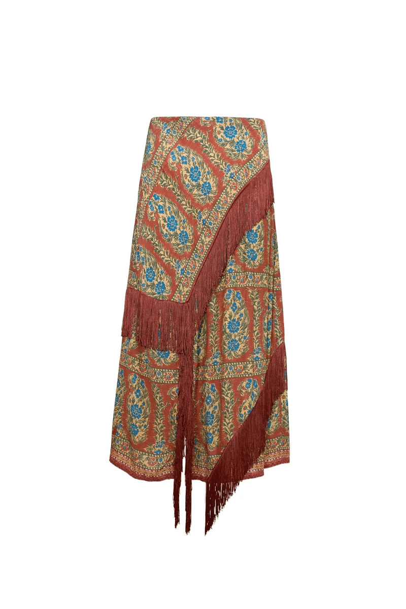 Skirts - Hunter Bell - Allyne Skirt in Amber Glen Brown - Archery Close