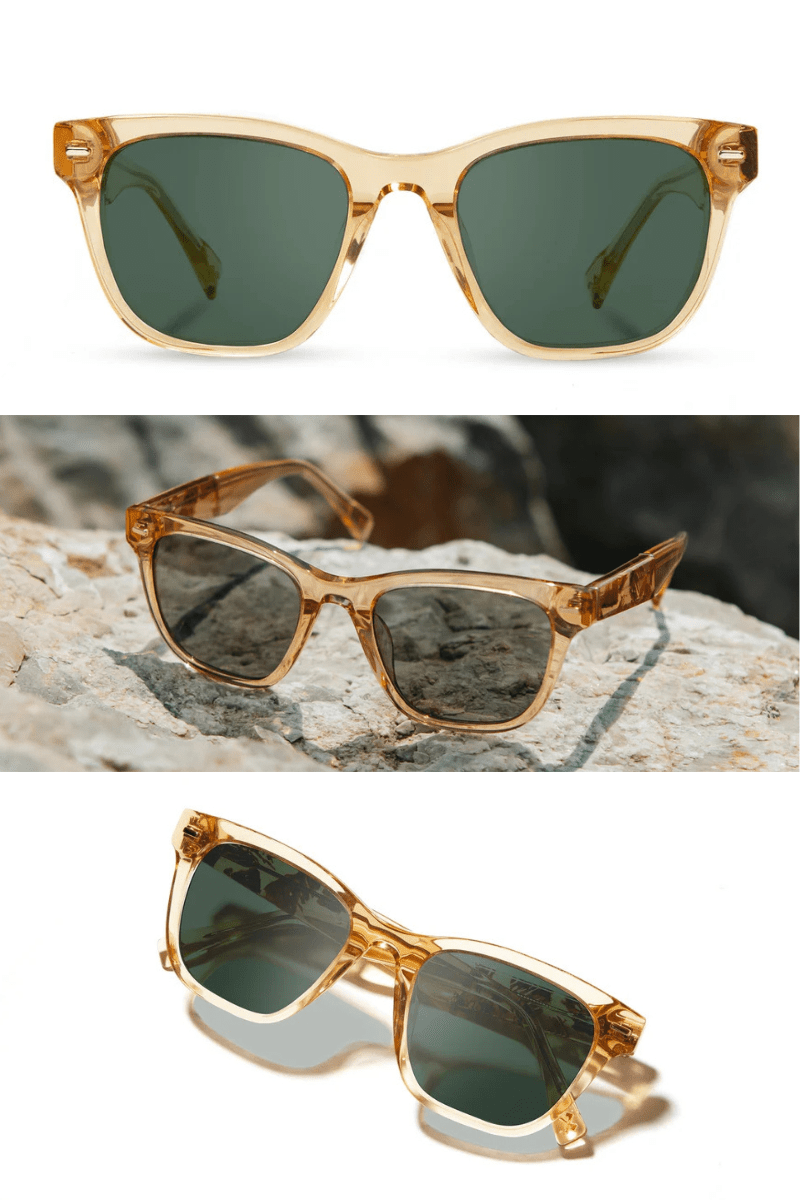 Sunglasses - Shwood Eyewear - Ankeny Sunglasses in Butter Mushroom - Archery Close