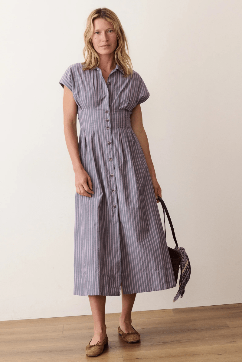 Dresses - Marine Layer - Arden Midi Dress - Archery Close