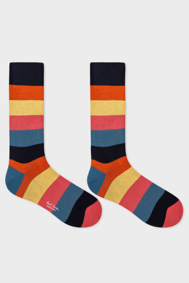 Socks - Paul Smith - 'Artist Stripe' Block Socks - Archery Close