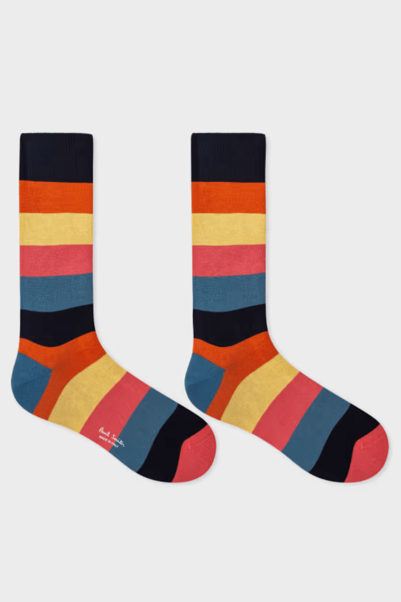 Socks - Paul Smith - 'Artist Stripe' Block Socks - Archery Close