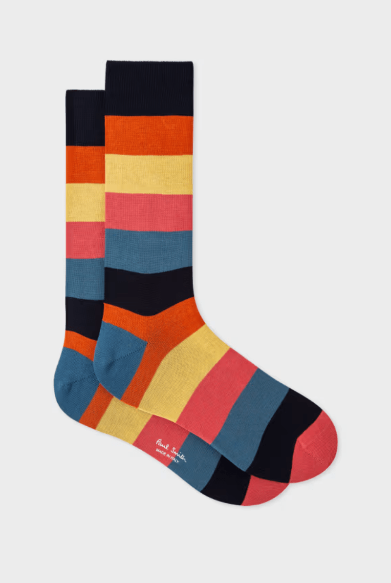 Socks - Paul Smith - 'Artist Stripe' Block Socks - Archery Close