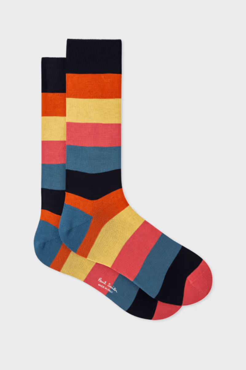 Socks - Paul Smith - 'Artist Stripe' Block Socks - Archery Close