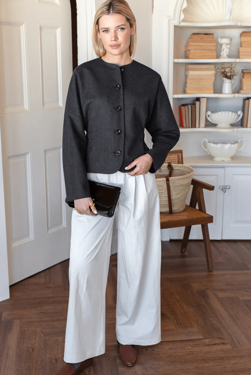 Pants - Emerson Fry - Atelier Pleated Pant 2 in White Swan - Archery Close