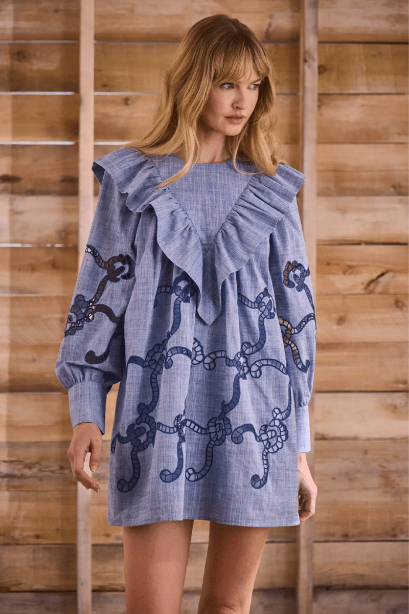 Dresses - Hunter Bell - Azalea Dress in Seabank Chambray - Archery Close
