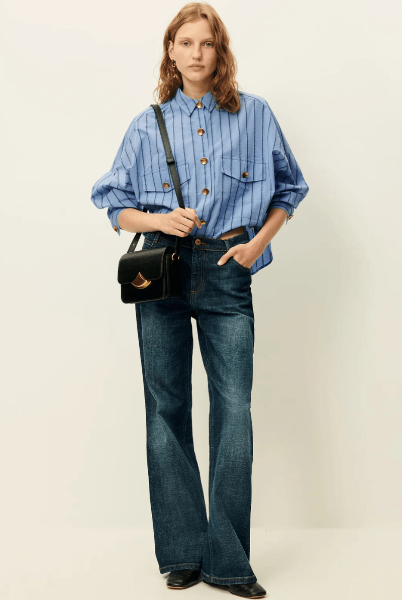 Shirts & Tops - Sessun - Balanca Shirt in Italian Blue - Archery Close