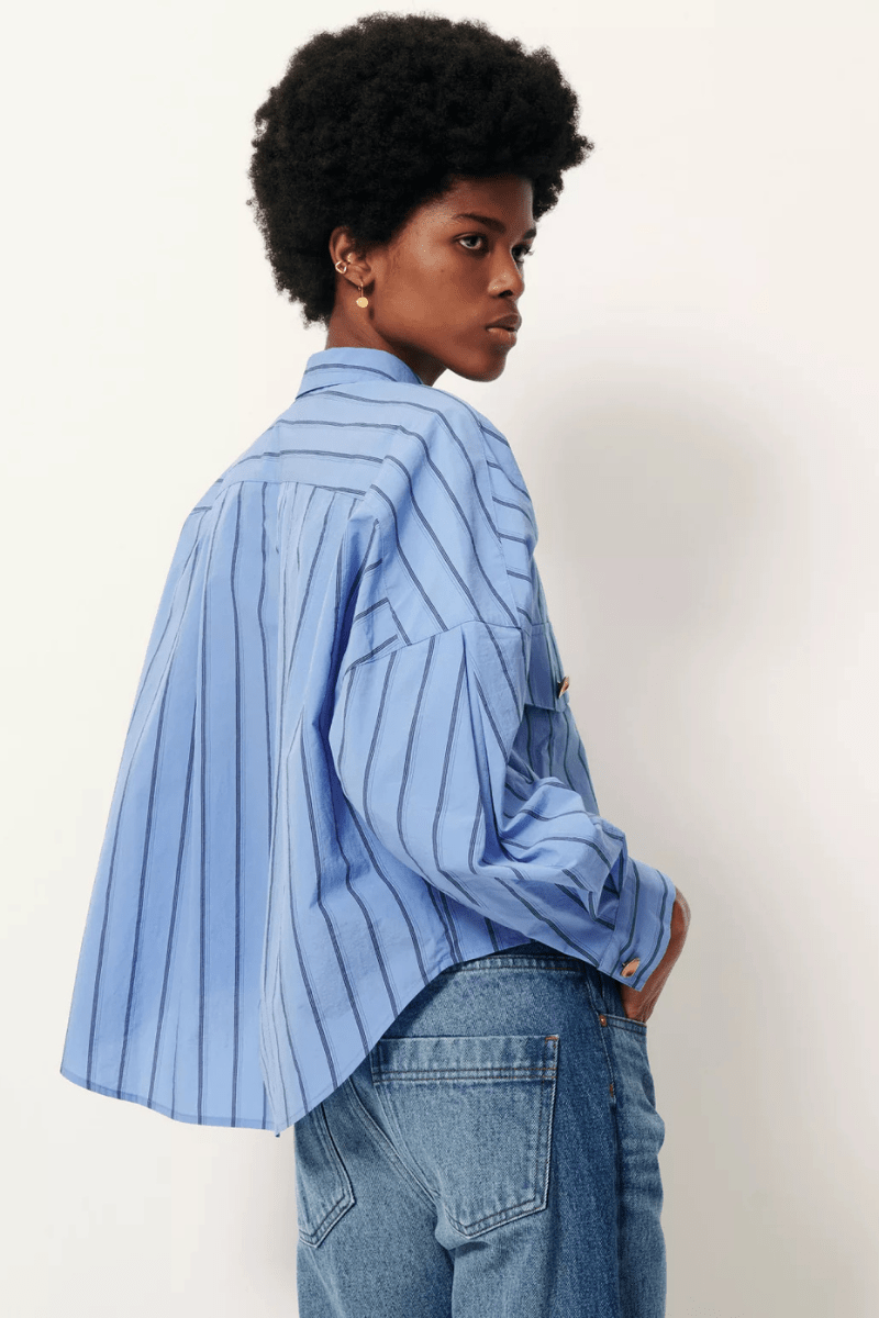 Shirts & Tops - Sessun - Balanca Shirt in Italian Blue - Archery Close