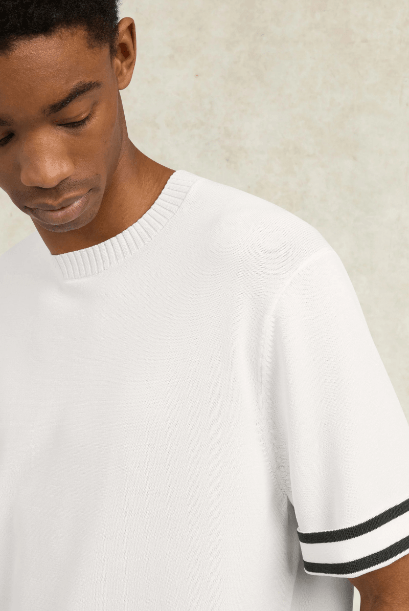 Shirts & Tops - CHE Studios - Baller Knitted T-Shirt in Ivory - Archery Close