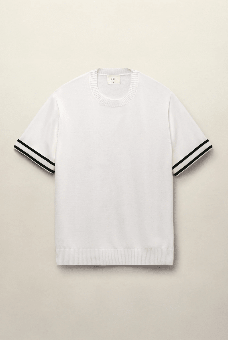 Shirts & Tops - CHE Studios - Baller Knitted T-Shirt in Ivory - Archery Close