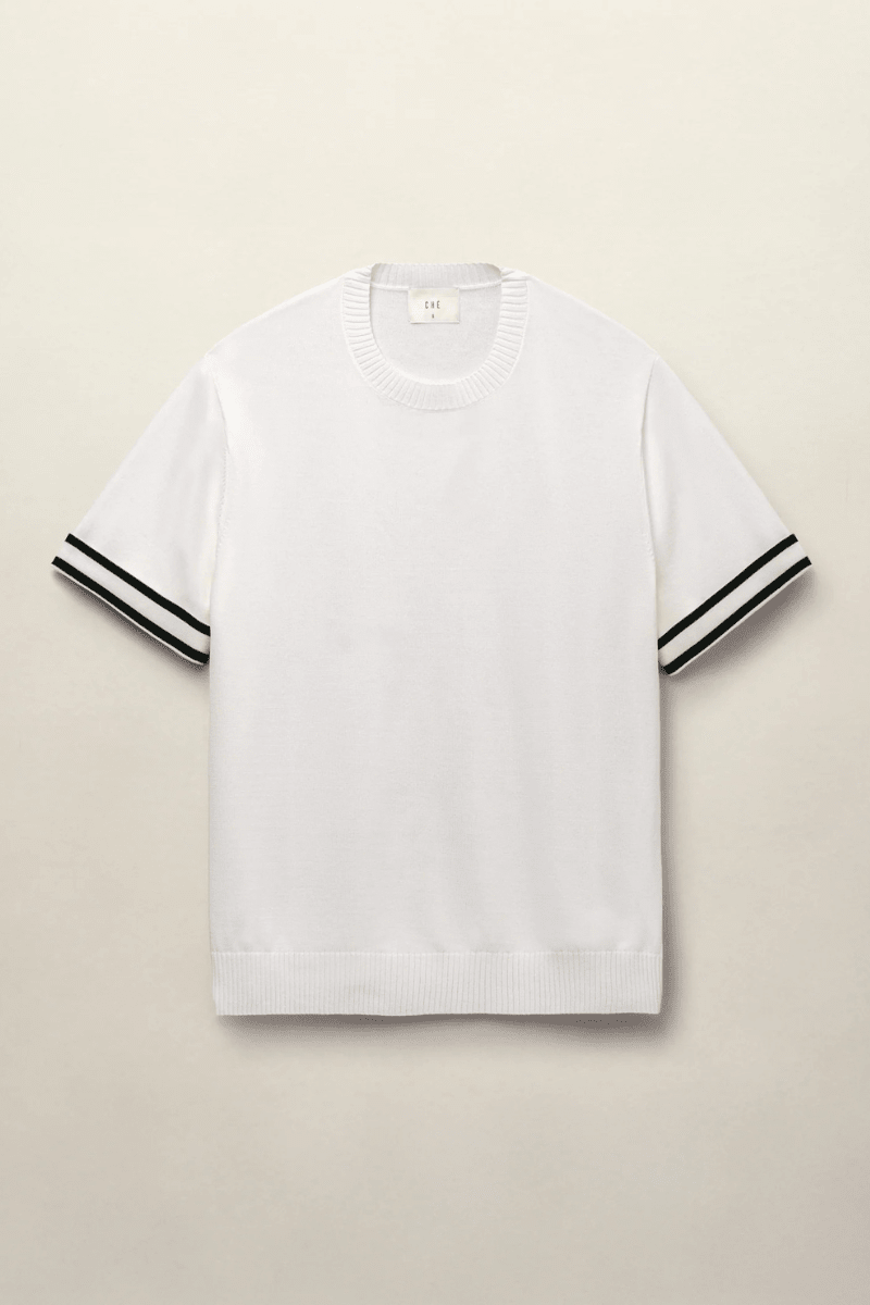 Shirts & Tops - CHE Studios - Baller Knitted T-Shirt in Ivory - Archery Close