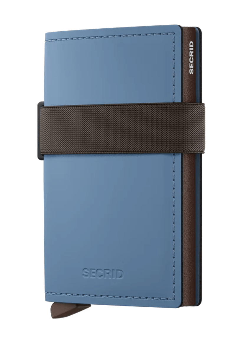 Handbags, Wallets & Cases - Secrid - Bandwallet in Matte Steel Blue-Brown - Archery Close