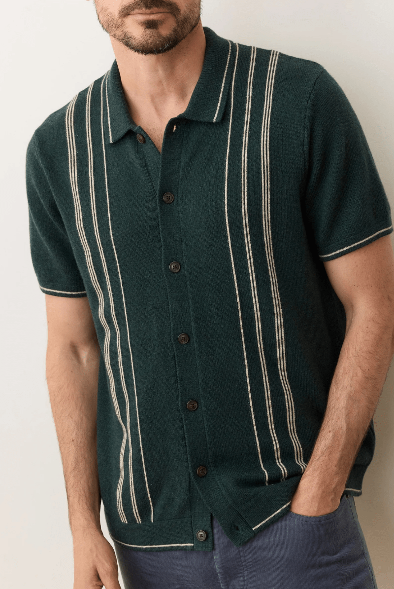 Shirts & Tops - Marine Layer - Barry Sweater Button Down - Archery Close