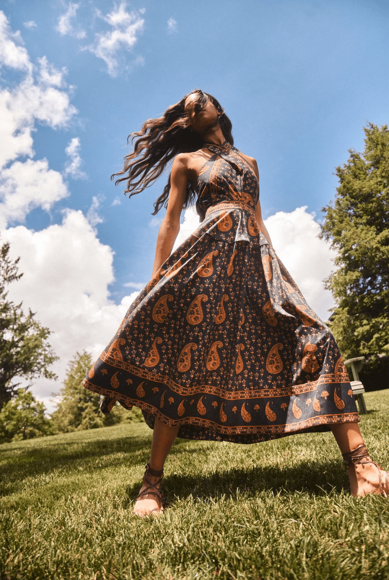 Dresses - Hunter Bell - Bellamy Dress in Glen Paisley - Archery Close