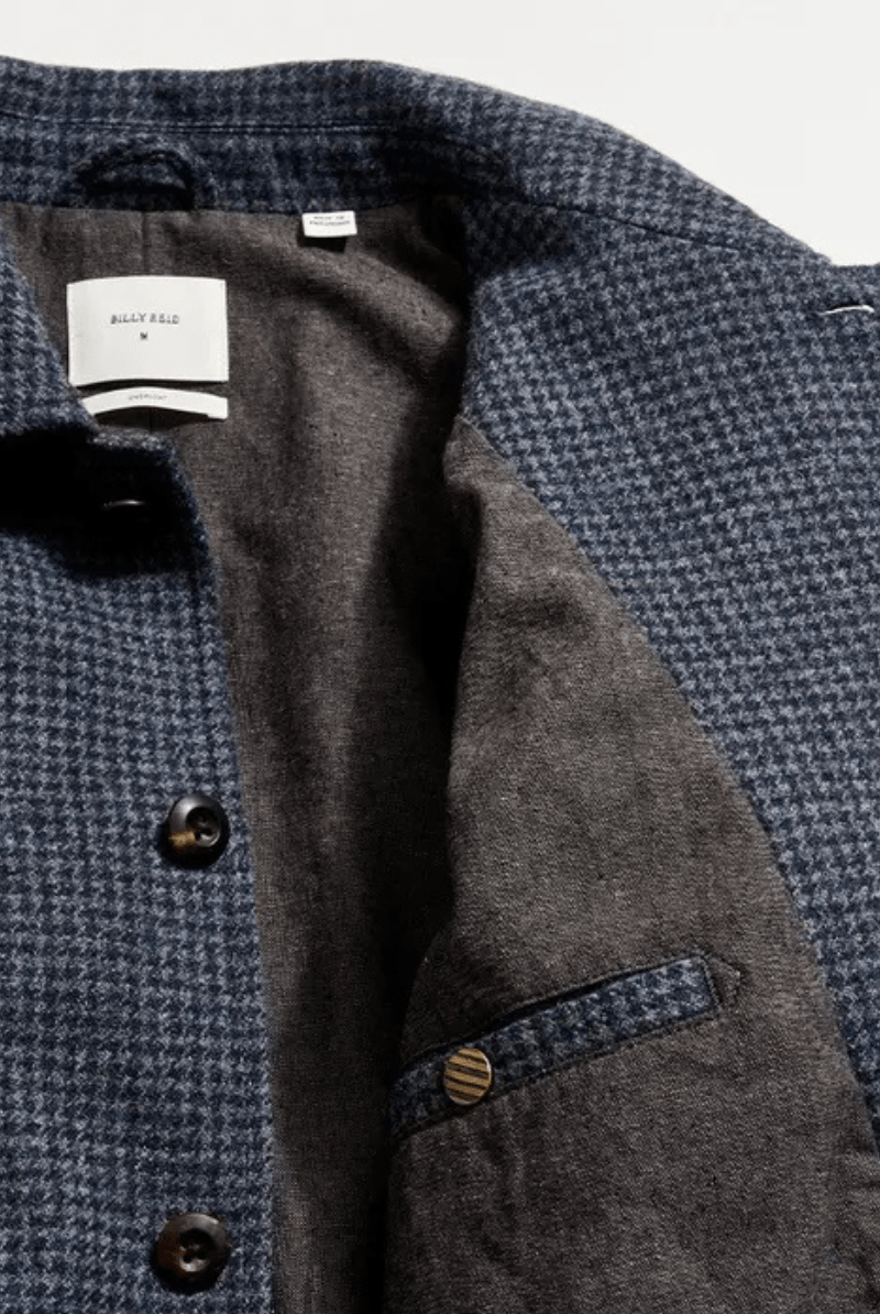 Outerwear - Billy Reid - Bennet Overcoat in Navy Multi - Archery Close