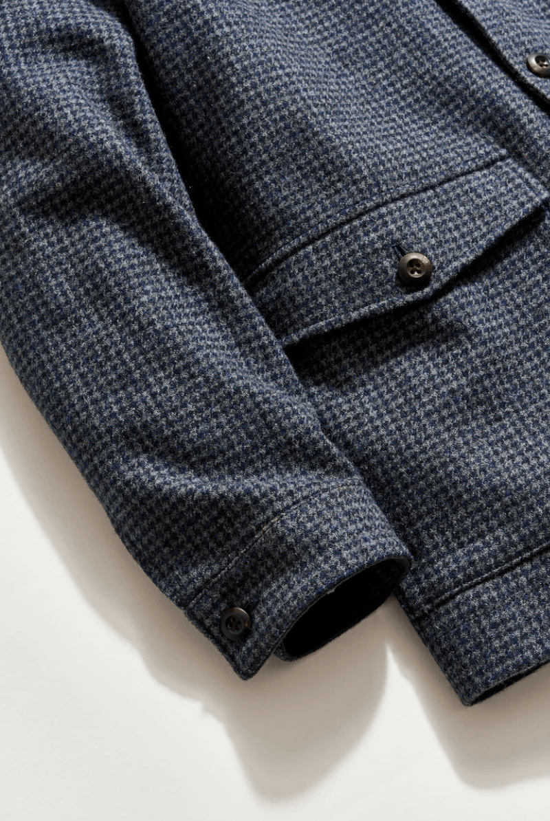 Outerwear - Billy Reid - Bennet Overcoat in Navy Multi - Archery Close