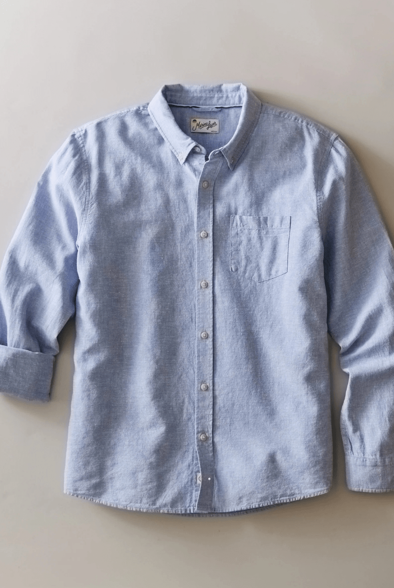 Shirt - Marine Layer - Better - Than - Linen Long Sleeve Shirt - Archery Close