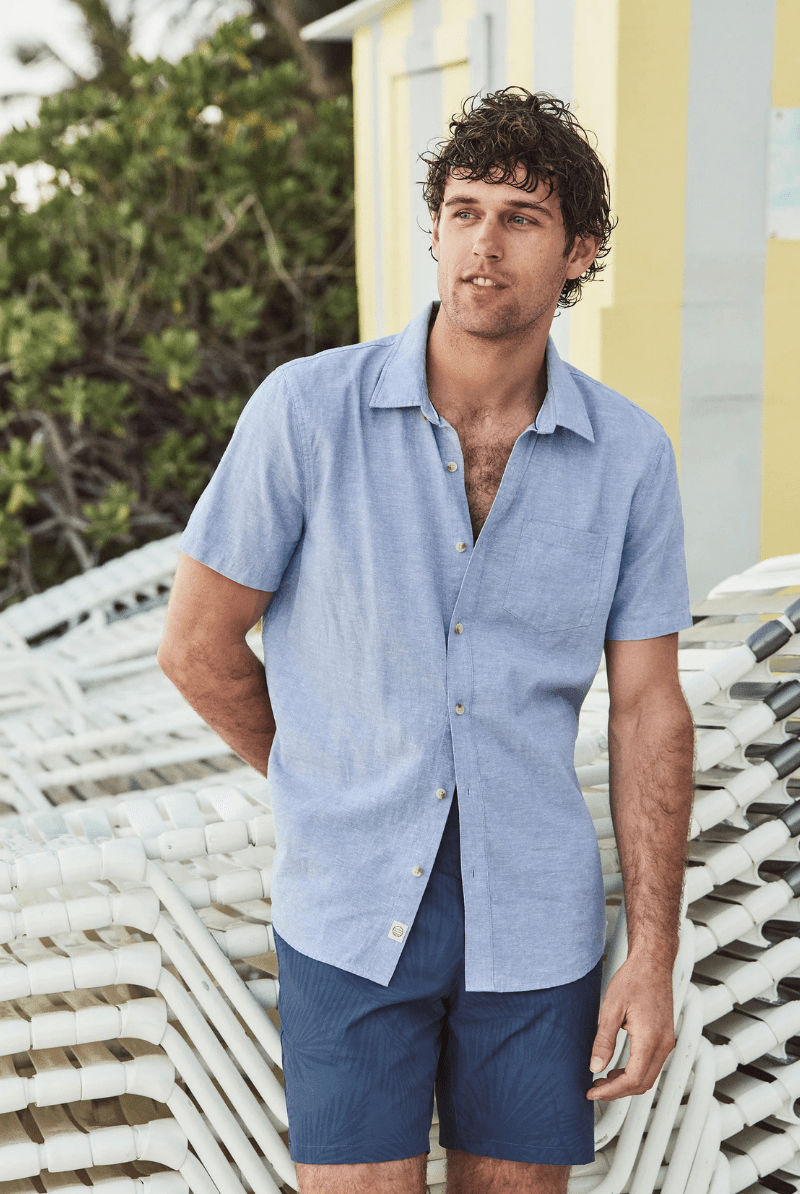 Shirt - Marine Layer - Better - Than - Linen Shirt - Archery Close