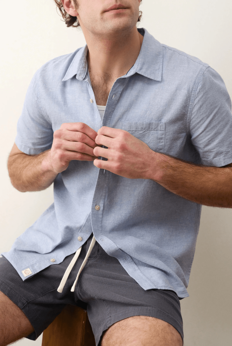 Shirt - Marine Layer - Better - Than - Linen Shirt - Archery Close