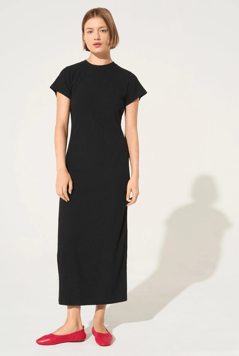 Dresses - Cotelac - Black Cotton Dress - Archery Close