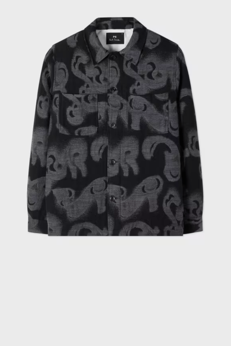 Shirts & Tops - Paul Smith - Black 'Waltzer' Jacquard Cotton - Blend Shirt - Archery Close