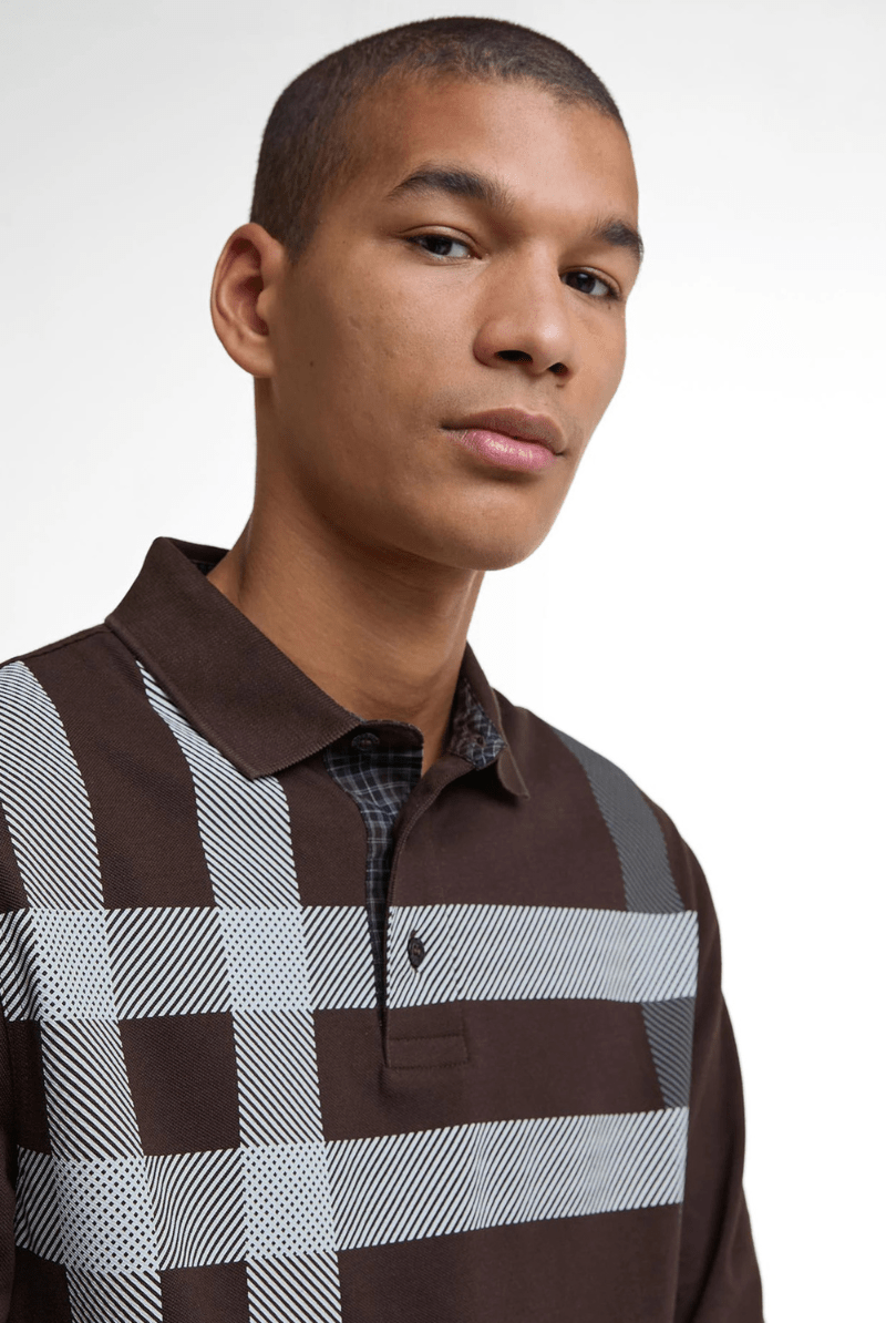 Shirts & Tops - Barbour - Blaine Tartan Long - Sleeved Polo Shirt - Archery Close