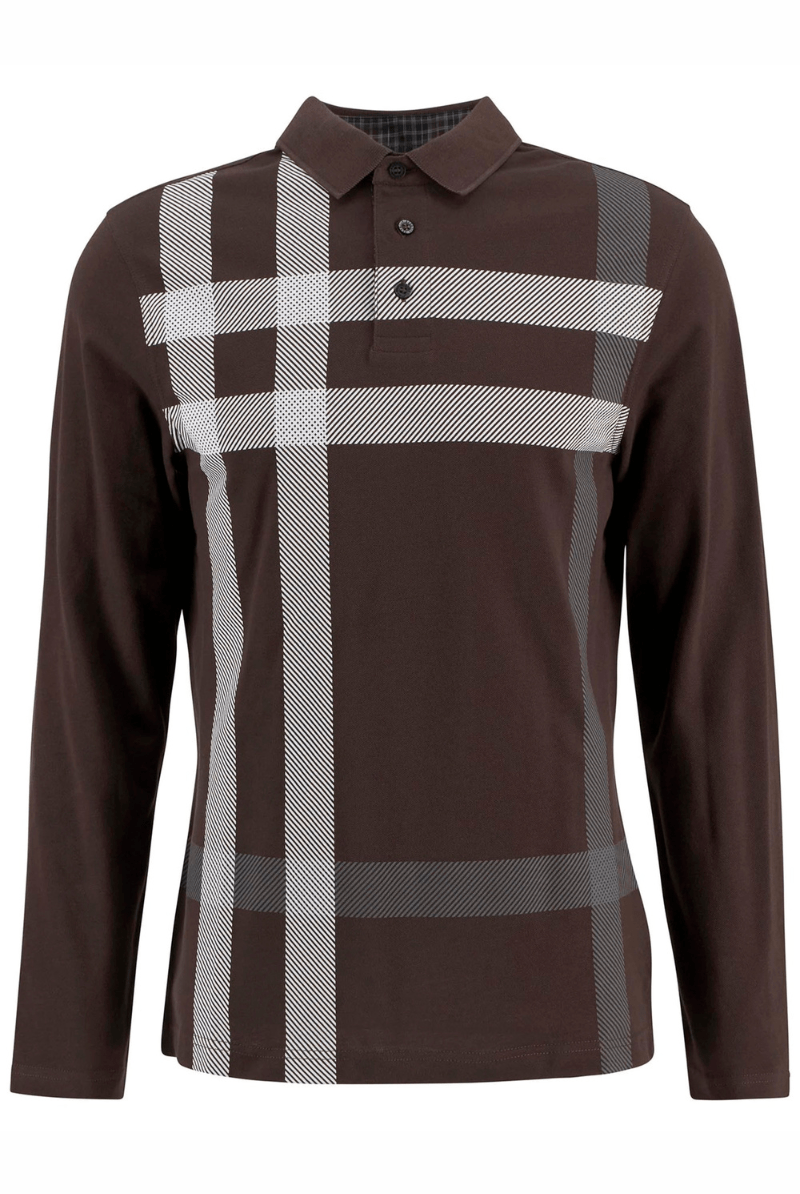 Shirts & Tops - Barbour - Blaine Tartan Long - Sleeved Polo Shirt - Archery Close