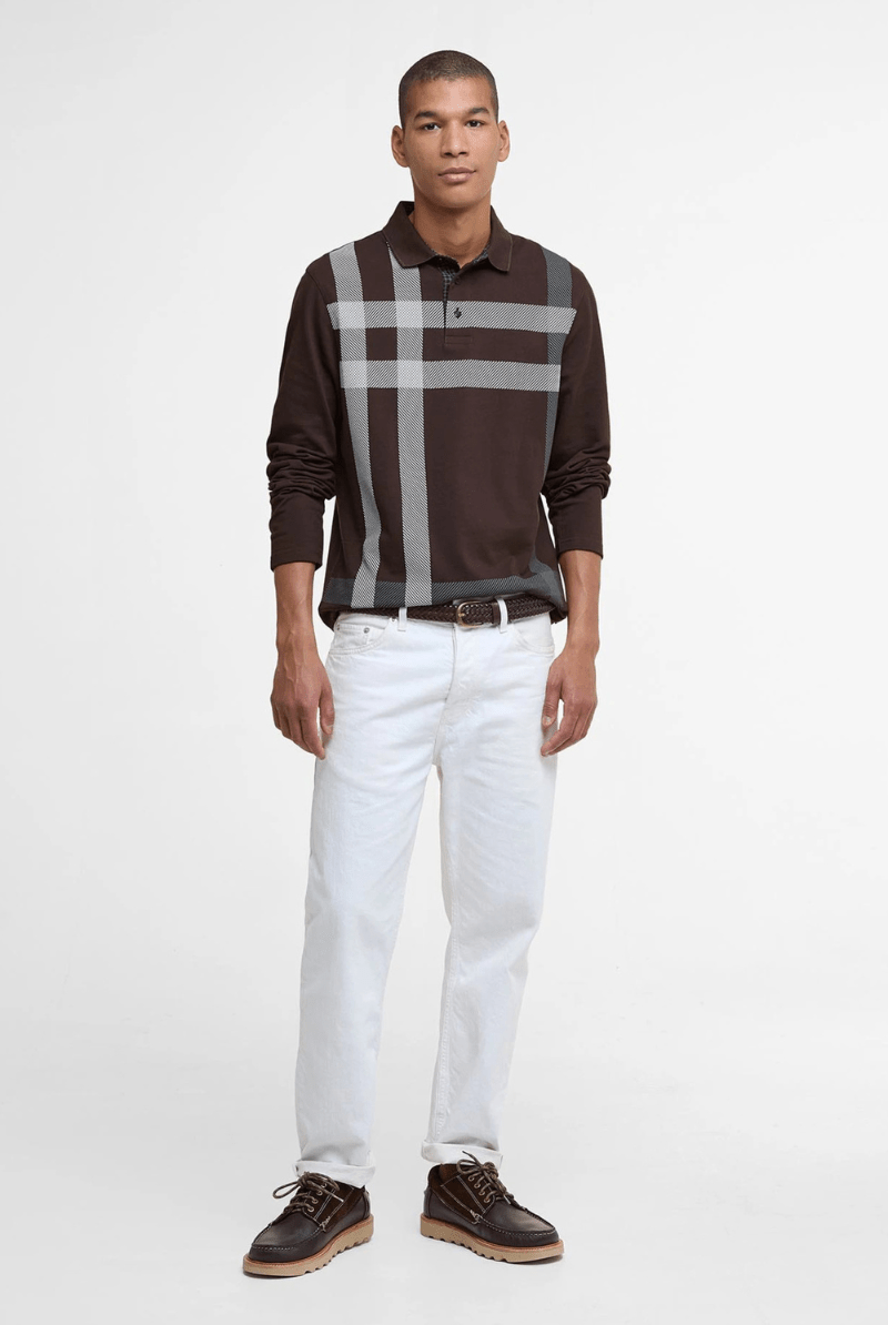 Shirts & Tops - Barbour - Blaine Tartan Long - Sleeved Polo Shirt - Archery Close