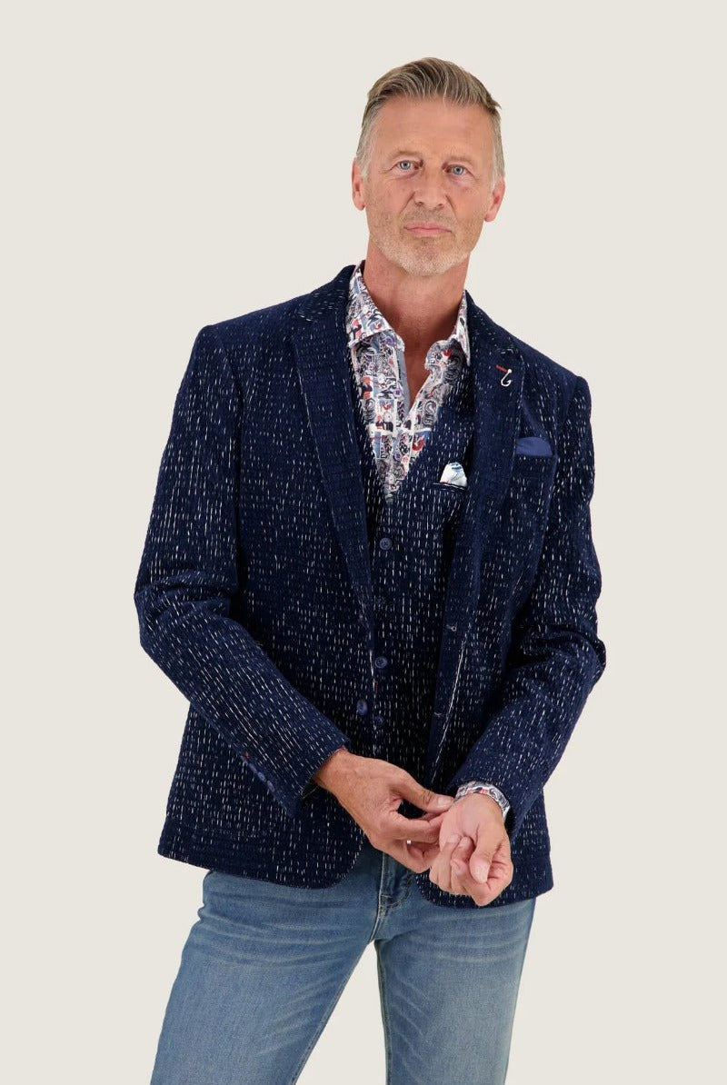 A Fish Named Fred Blazer - Fancy Rib - Navy