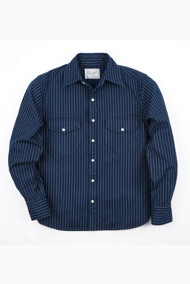 Shirts & Tops - Freenote Cloth - Bodie Indigo Wabash - Archery Close