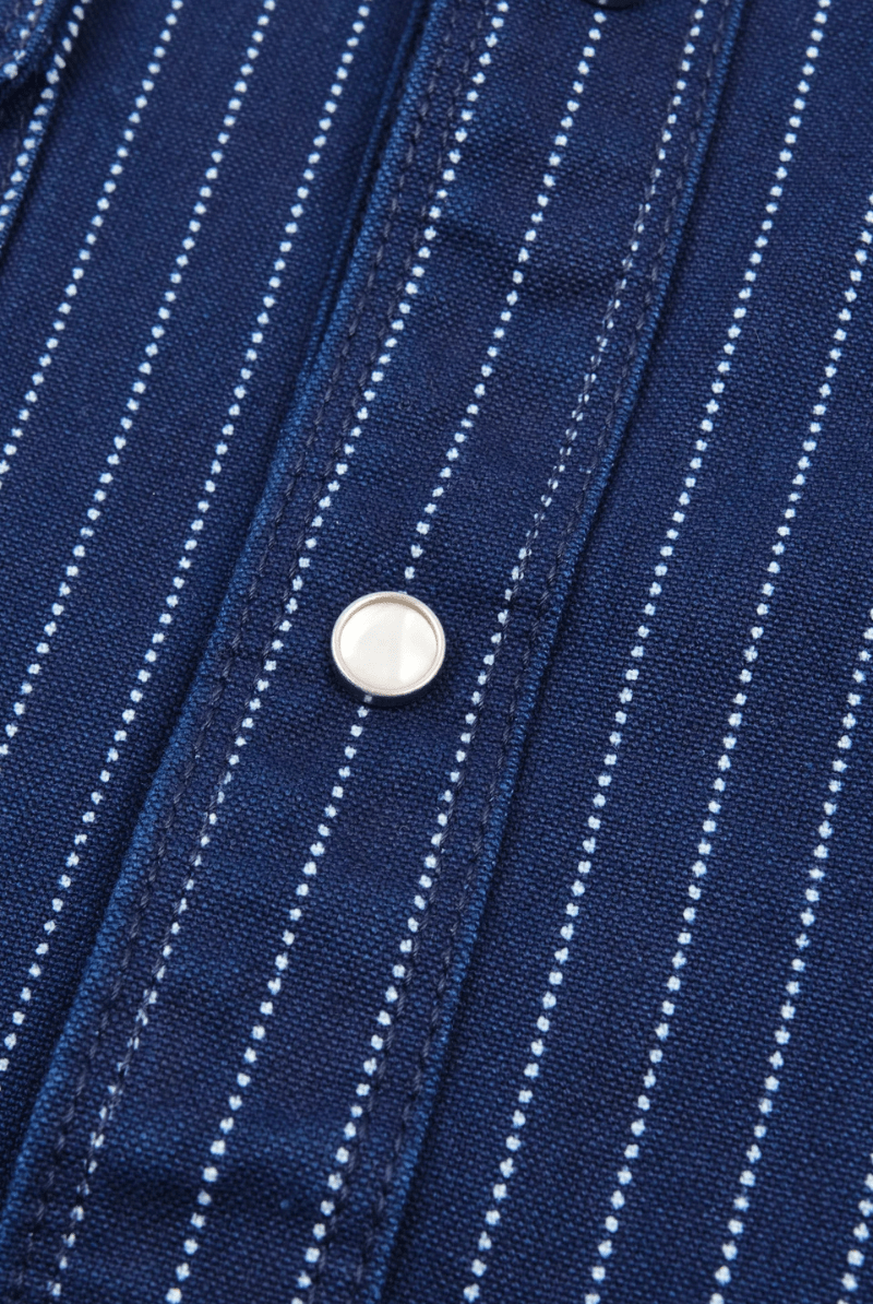 Shirts & Tops - Freenote Cloth - Bodie Indigo Wabash - Archery Close