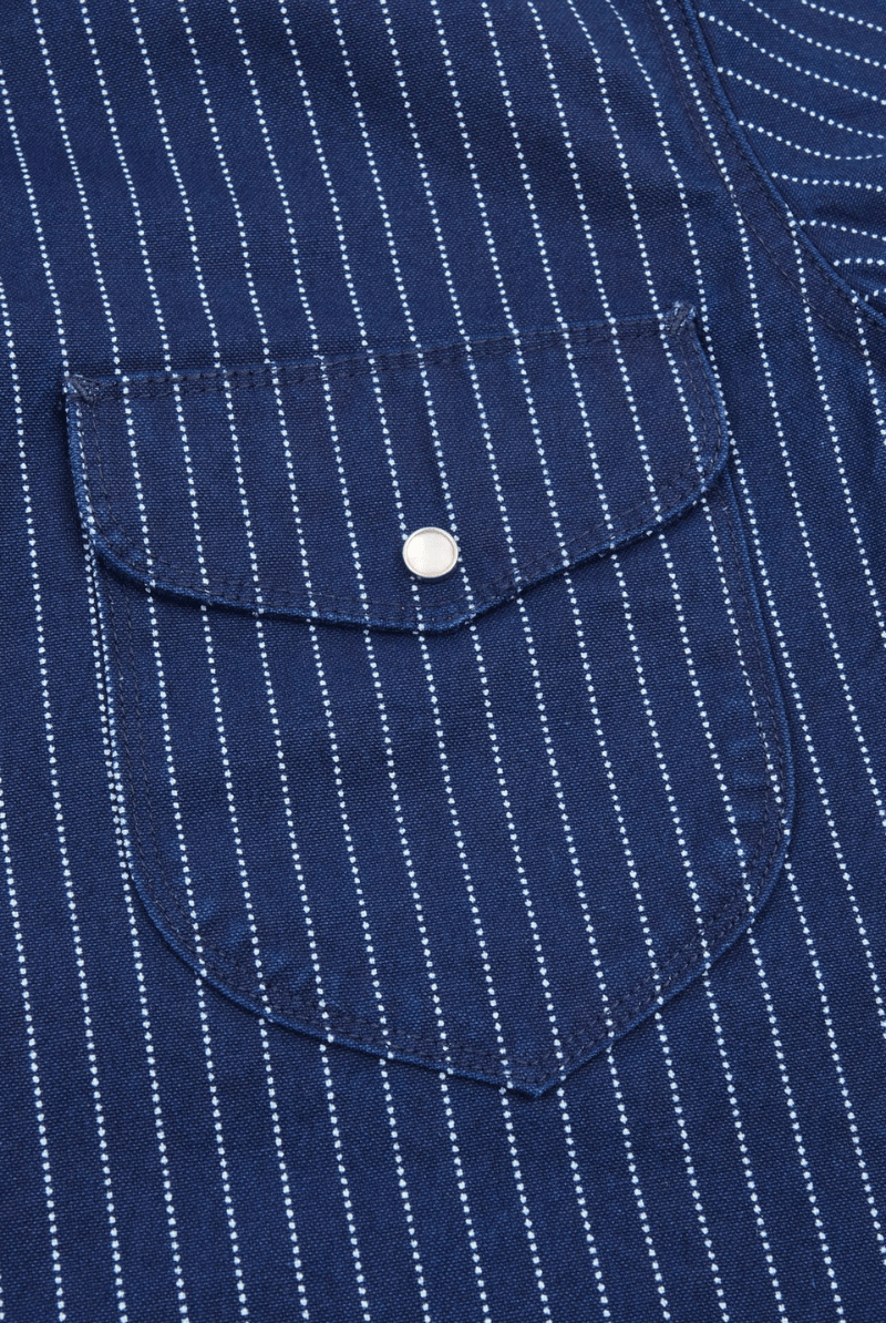 Shirts & Tops - Freenote Cloth - Bodie Indigo Wabash - Archery Close