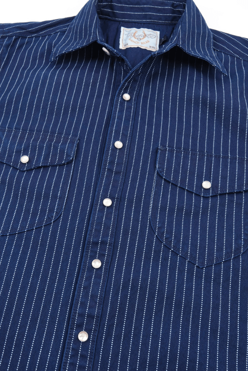 Shirts & Tops - Freenote Cloth - Bodie Indigo Wabash - Archery Close