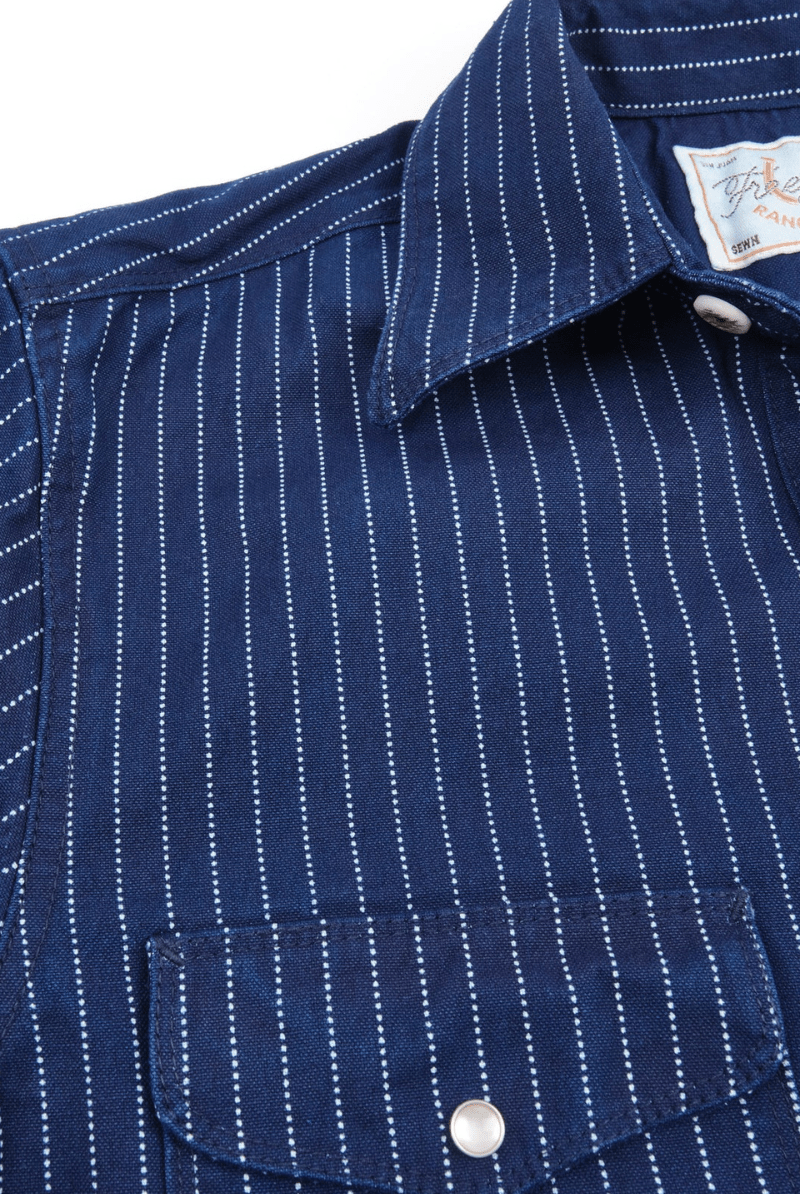 Shirts & Tops - Freenote Cloth - Bodie Indigo Wabash - Archery Close