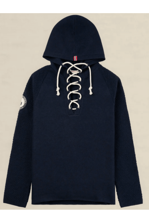 Sweater - Amundsen - Boiled Hoodie Laced - Faded Navy - Archery Close