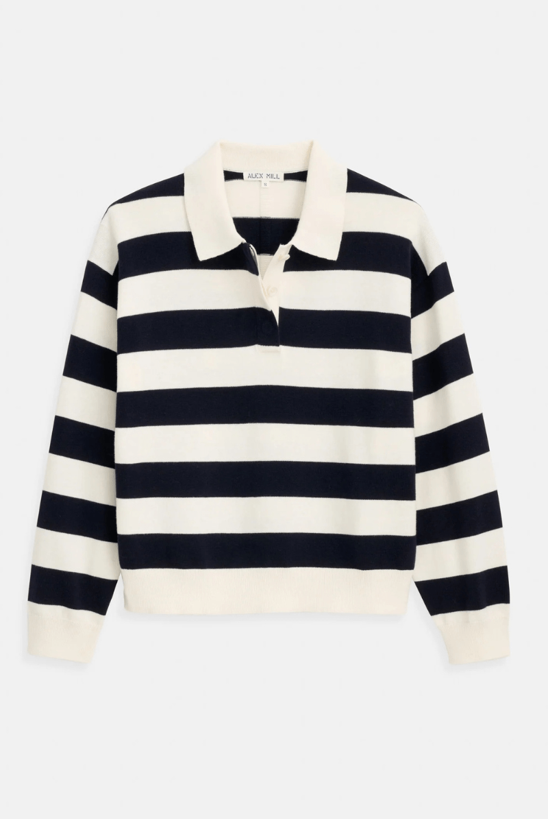 Shirts & Tops - Alex Mill - Bond St Striped Polo In Ivory/Navy - Archery Close