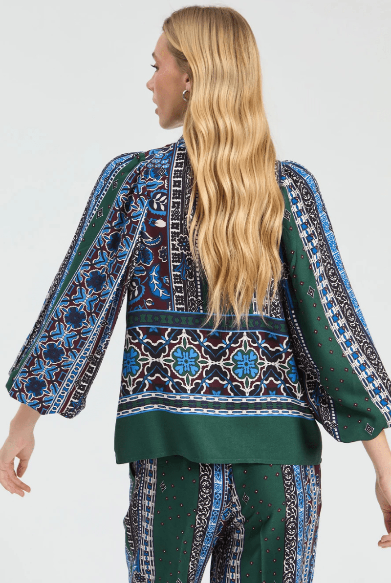Shirts & Tops - Vilagallo - Border & Floral Shirt - Archery Close
