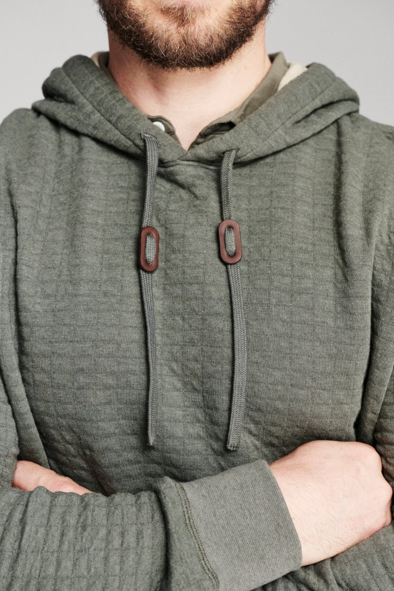 Billy Reid Box Quilt Hoodie Pullover
